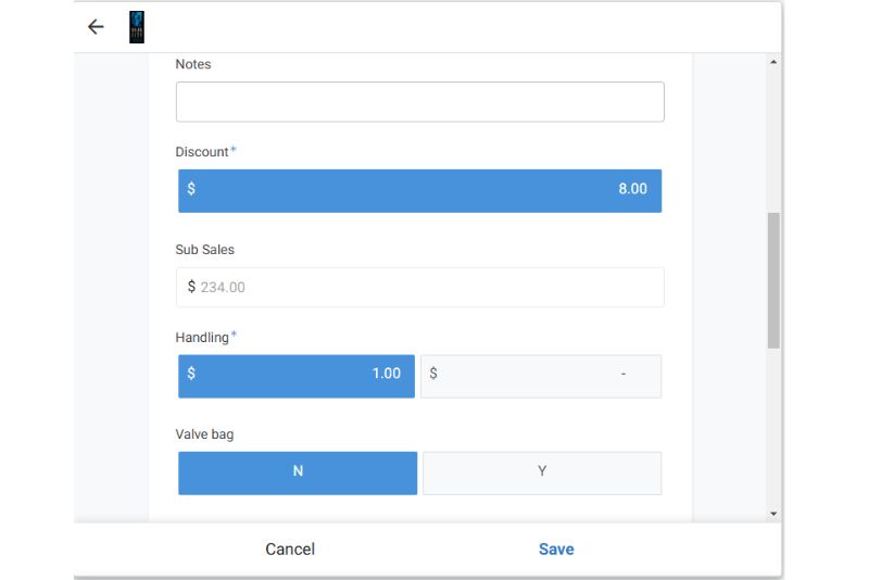 Order Entry Form